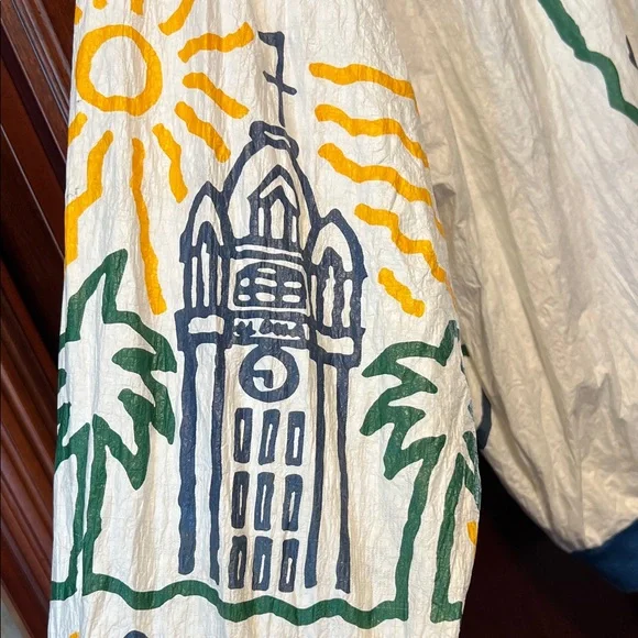 Vintage Rare Great Aloha Run White & Blue Graphic Windbreaker Race Paper Jacket! - Picture 8 of 12